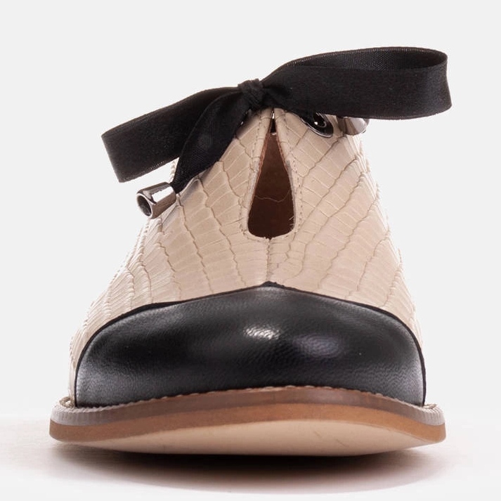 Marco Shoes Chaussures de jazz à lacets en cuir gaufré 2225P-1284-001-1 beige 1