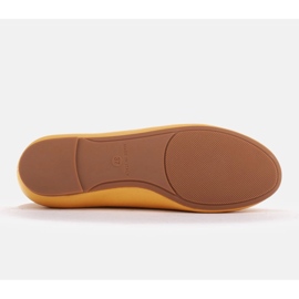 Marco Shoes Ballerines en cuir grainé délicat jaune 8
