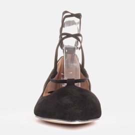 Marco Shoes Ballerines en daim avec bride autour le noir 4