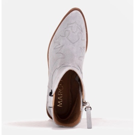 Marco Shoes Santiags en daim avec coutures décoratives 2188B-1281-045-1 bleu gris 8