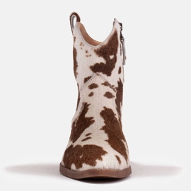 Marco Shoes Santiags en cuir naturel avec poils 2226B-1282-1 beige brun 2 Marco Shoes Santiags en cuir naturel avec poils 2226B-1282-1 beige brun 2