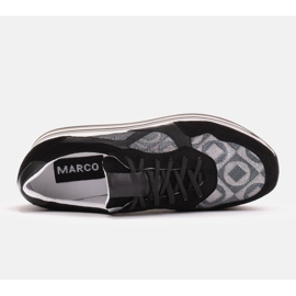 Marco Shoes Baskets à semelle épaisse en daim naturel 2228P-1286-041-001-1 le noir gris 6