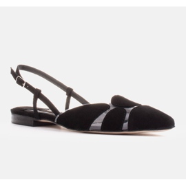 Marco Shoes Sandales en daim et matière transparente le noir 1
