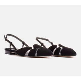 Marco Shoes Sandales en daim et matière transparente le noir 3