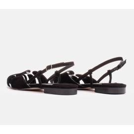 Marco Shoes Sandales en daim et matière transparente le noir 4