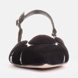 Marco Shoes Sandales en daim et matière transparente le noir 2