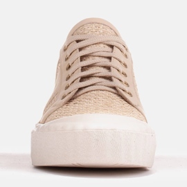 Marco Shoes Sneakers avec raphia naturel beige 1