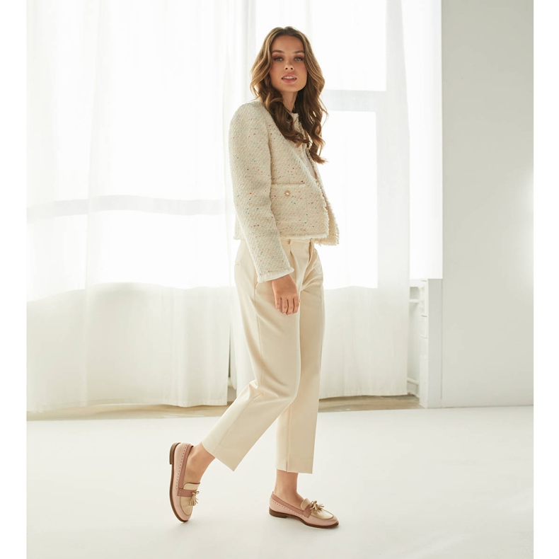 Marco Shoes Mocassins à franges décoratives beige rose 1