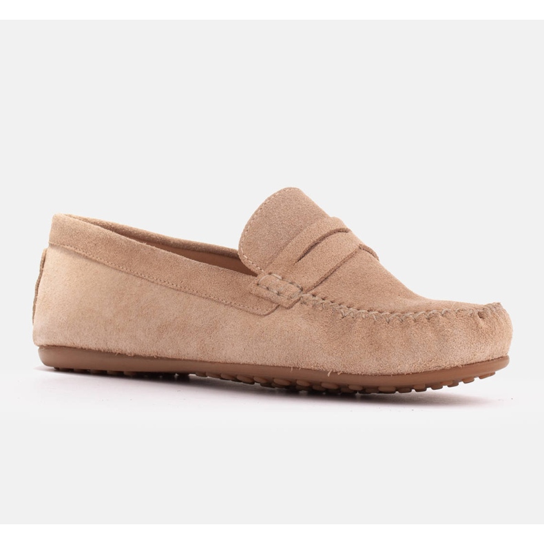 Marco Shoes Mocassins confortables en cuir souple beige 1
