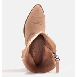 Marco Shoes Santiags en daim à jets beige 9