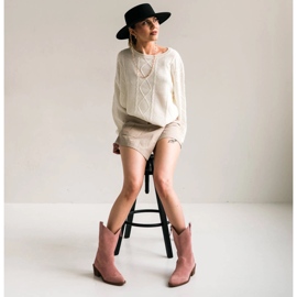 Marco Shoes Bottines en daim naturel rose 3