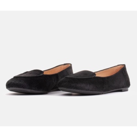 Marco Shoes Ballerines en cuir à poils le noir 4