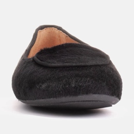 Marco Shoes Ballerines en cuir à poils le noir 1