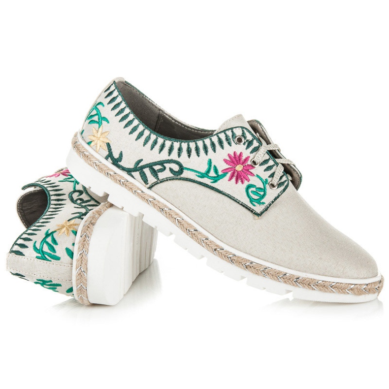 Kylie Chaussures femme avec broderie brun 2