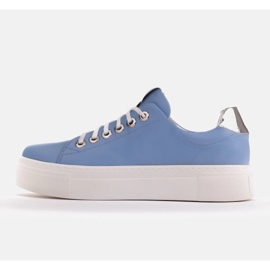 Marco Shoes Baskets légères à semelle épaisse bleu argent 2