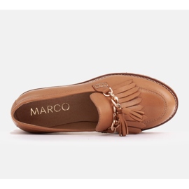 Marco Shoes Mocassins avec une chaîne dorée sur une semelle légère beige 6