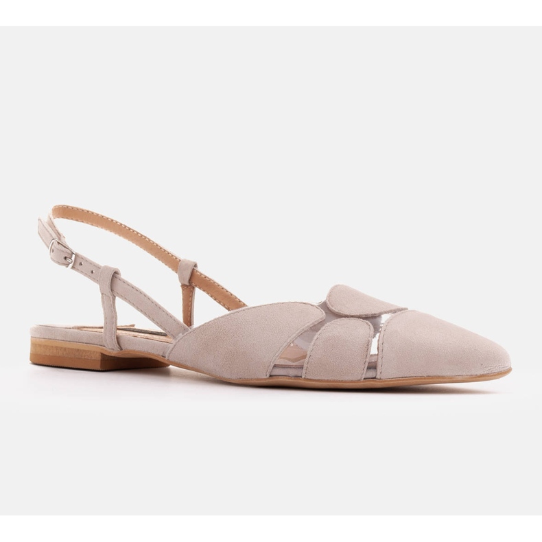 Marco Shoes Sandales en daim et matière transparente beige 1