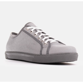 Marco Shoes Baskets en tissu argenté intéressant gris 1