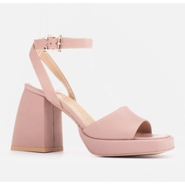 Marco Shoes Sandales sur une plateforme d'appoint rose 2