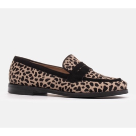 Marco Shoes Mocassins, cuir naturel avec poils 2231P-1283-041-1 beige le noir 1 Marco Shoes Mocassins, cuir naturel avec poils 2231P-1283-041-1 beige le noir 1