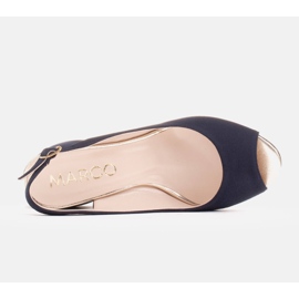 Marco Shoes Sandales en daim bleu marine avec un talon stable 6
