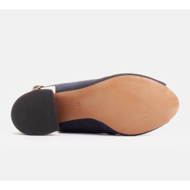 Marco Shoes Sandales en daim bleu marine avec un talon stable 7