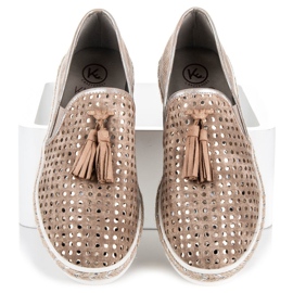 Kylie Espadrilles slipony ajourées brun 1