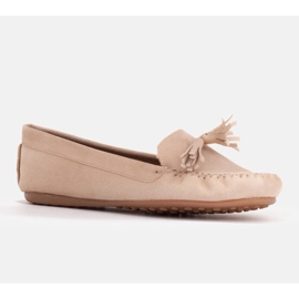 Marco Shoes Mocassin ballerine en daim beige 1
