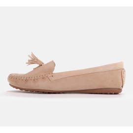 Marco Shoes Mocassin ballerine en daim beige 3
