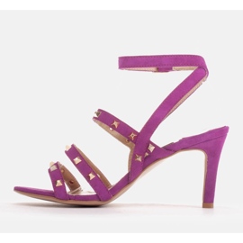 Marco Shoes Sandales en daim avec clous décoratifs violet rose 4
