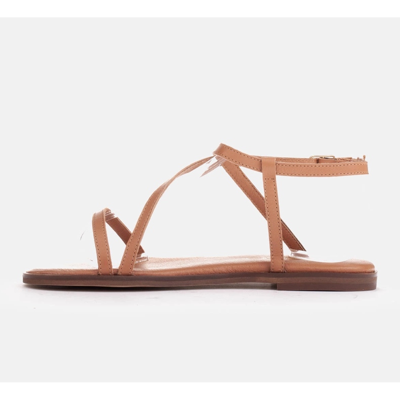 Marco Shoes Sandales en cuir à fond plat brun 2 Marco Shoes Sandales en cuir à fond plat brun 2