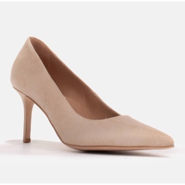 Marco Shoes Escarpins en daim élégants beige 2