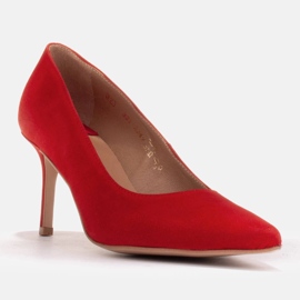 Marco Shoes Escarpins en daim élégants rouge 3