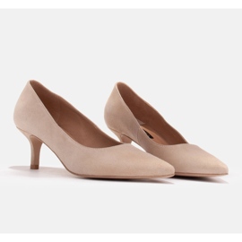 Marco Shoes Escarpins élégants avec un talon plus bas beige 4