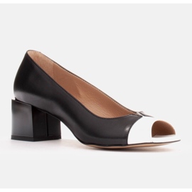 Marco Shoes Escarpins en cuir noir et blanc 1