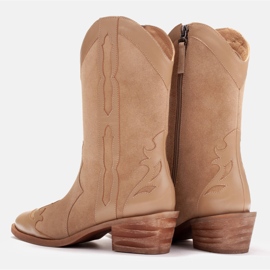 Marco Shoes Bottes en daim naturel avec éléments en cuir beige 5