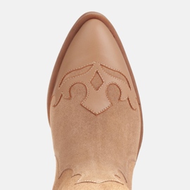 Marco Shoes Bottes en daim naturel avec éléments en cuir beige 6