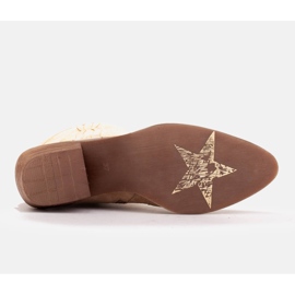 Marco Shoes Bottes en daim naturel avec éléments en cuir beige 7