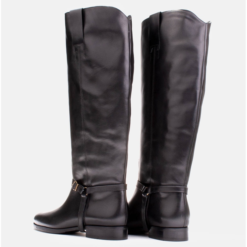 Marco Shoes Bottes en cuir pour un mollet large noir 1