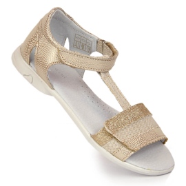 Sandales fille avec velcro doré Kornecki 6705 1