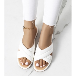 Chaussons Thines blanc femme blanche 1