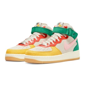 Nike Air Force 1 Mid M DR0158-100 beige rose multicolore vert jaune 2