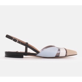 Marco Shoes Sandales colorées avec matière transparente beige noir bleu 1