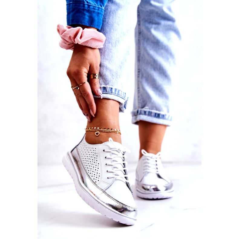 Vinceza Chaussures ajourées pour femmes sur la plate-forme blanc Deloren 1