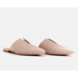 Marco Shoes Chaussons en daim avec découpe beige 7