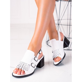 Sandales en cuir à jais LA.FI blanc 1