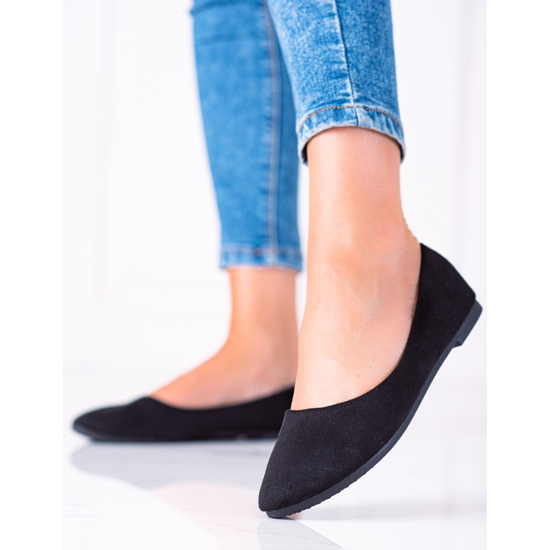 W. Potocki Ballerines en daim de Potocki noir 1