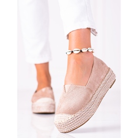 SHELOVET Espadrilles en daim beige 3