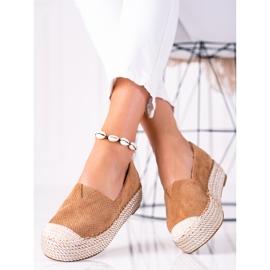 SHELOVET Espadrilles en daim brun 3
