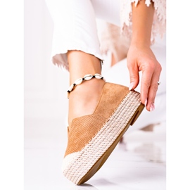 SHELOVET Espadrilles en daim brun 2